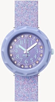 Flik Flak Lilaxus | lila Glitzer-Silikonarmband | lila Zifferblatt FCSP102