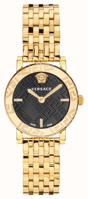 Versace GRECA GLASS (32mm) Black Dial / Gold PVD Stainless Steel VEU300621
