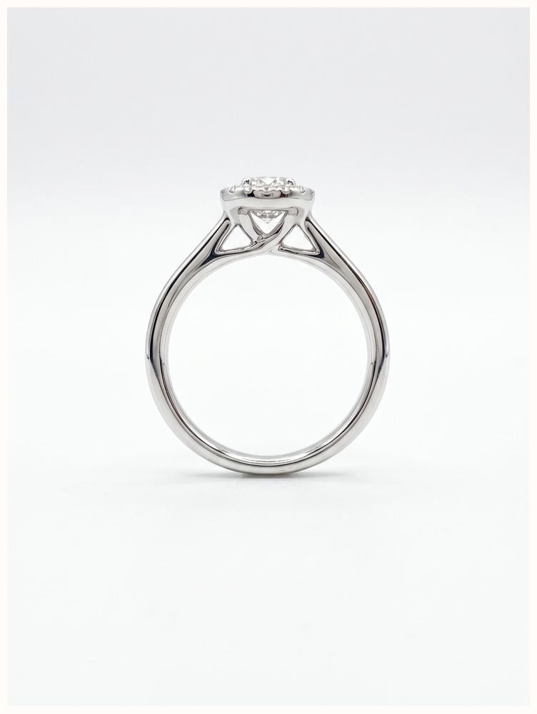 0.30ct Round Brilliant Natural Diamond Platinum Halo Ring ENG4241 - 別ビュー 3