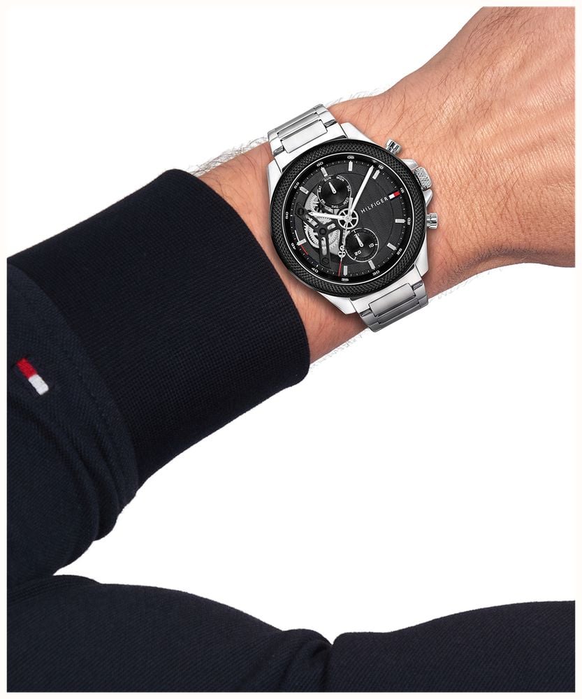 Tommy Hilfiger Clark Black Dial Stainless Steel Bracelet Watch 1792289 - alternate view 4