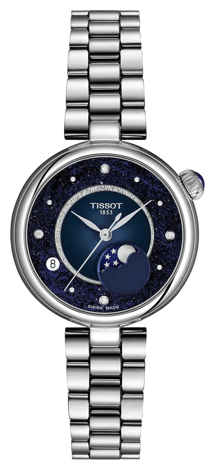 Tissot Desir cadran bleu phase de lune quartz (29,6mm) / montre