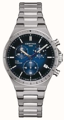 Certina Ds-7 chronograaf (41 mm) blauwe wijzerplaat / roestvrijstalen armband C0434174404100