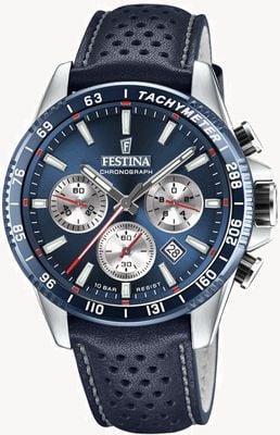 Festina Men's Chronograph | Blue Dial | Blue Leather Strap F20561/2