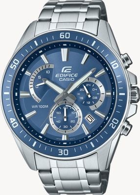Casio Edifice Chronograph (47 mm) blaues Zifferblatt / Edelstahlarmband EFR-552D-2AVUEF