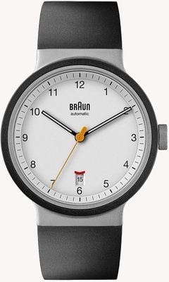 Braun BN0278 Automatic - Red Dot Award 2021 (40mm) White Dial / Black Rubber Strap Watch BN0278WHBKG