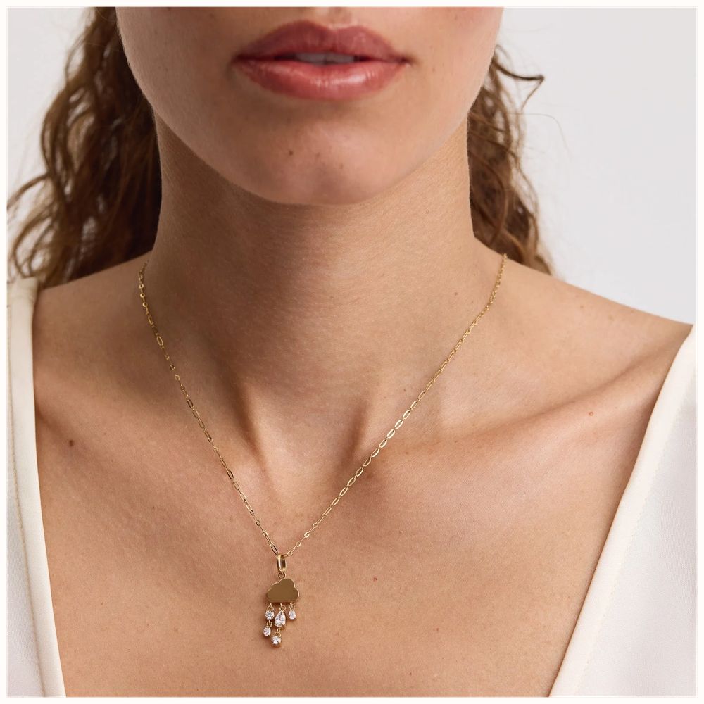 D.LOUISE Gold Plated White Stone Cloud Charm CH -101 - vista alternativa 2