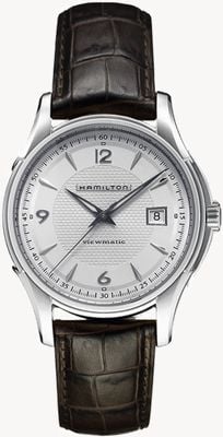 Hamilton Jazzmaster viewmatic automatique (40 mm) cadran argenté / bracelet cuir marron H32515555