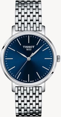 Tissot Everytime Quarz-Damenuhr (34 mm), blaues Zifferblatt / Edelstahl T1432101104100