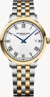 Raymond Weil Toccata Classic Quarz (39 mm) weißes Zifferblatt / zweifarbiges Edelstahlarmband 5485-STP-00359