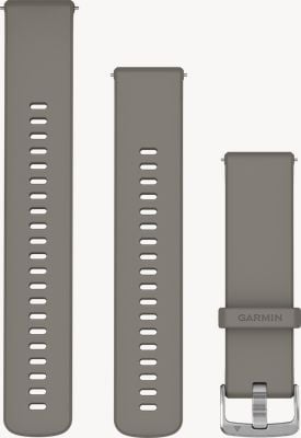 Garmin Cinturini a sgancio rapido (22 mm) in silicone grigio argento con hardware argento - solo cinturino 010-13406-10
