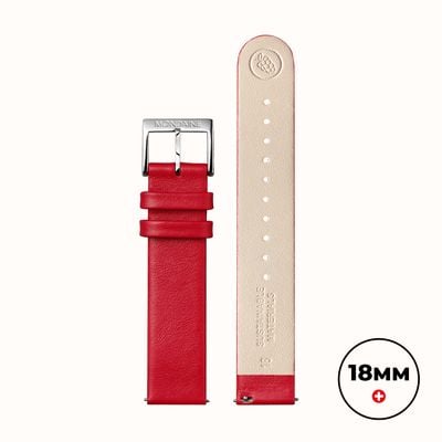 Mondaine Vegan Grape Leather Strap - Red - (18mm) FG311830Q