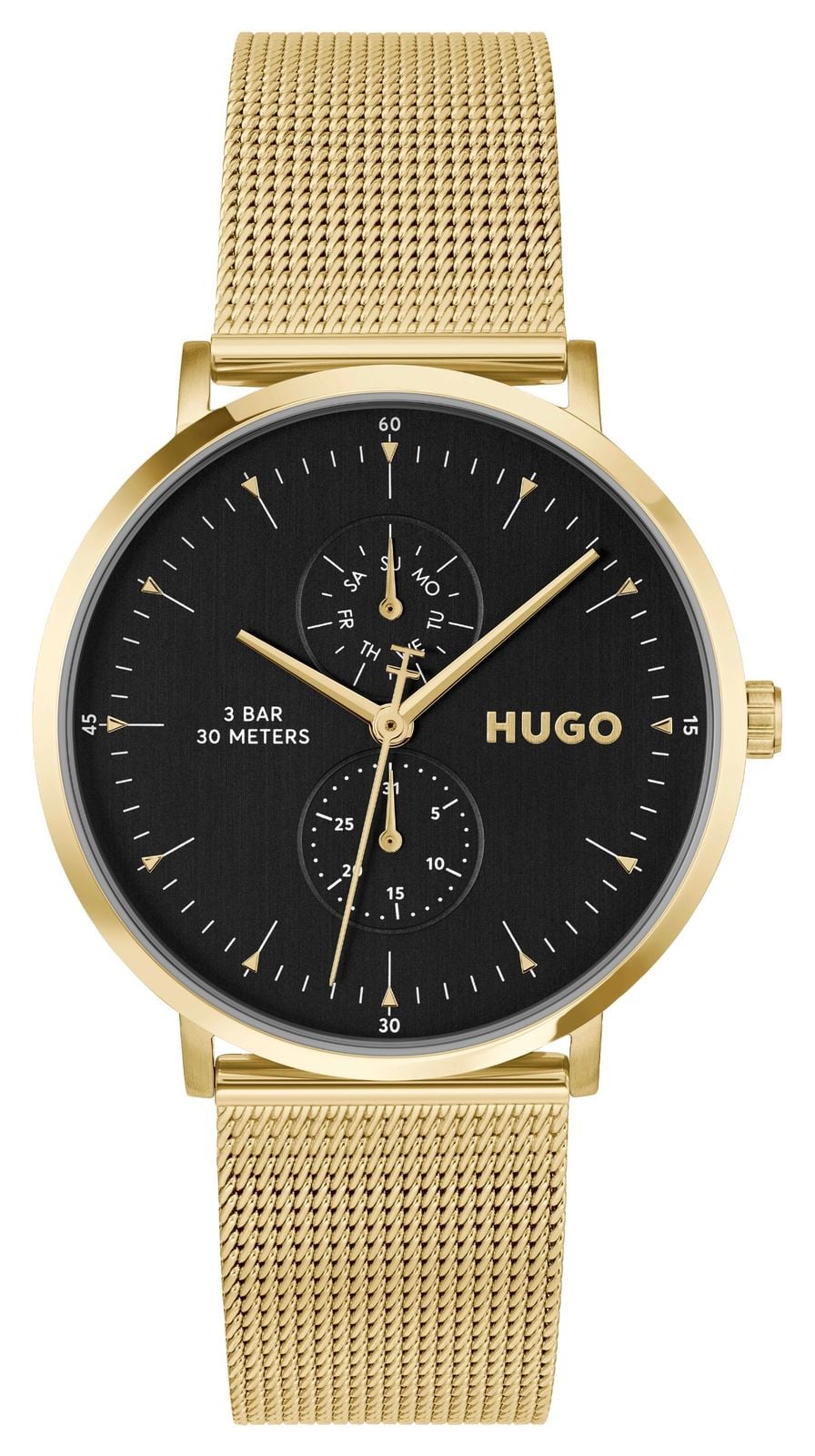 HUGO multifonction Ã  quartz (40 mm), cadran noir, montre
