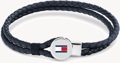 Tommy Hilfiger Men's Bruce Blue Leather Bracelet 2790656