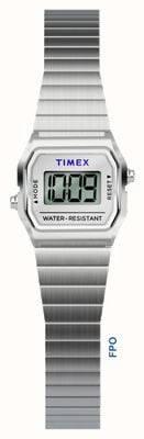 Un minuscolo Timex approvato da Dimepiece (20 mm) con quadrante digitale e bracciale in acciaio inossidabile TW2Y46500