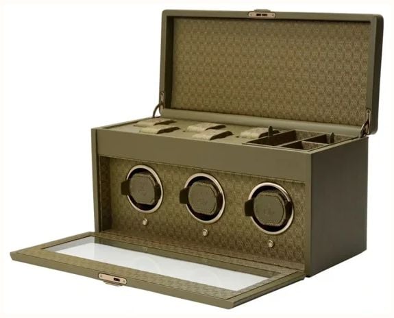WOLF Earth Triple Watch Winder In Olive 190541 - alternatieve weergave 3