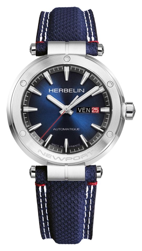 Herbelin Newport Automatic DayDate 42mm Blue Sunray Dial Watch