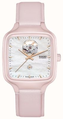 RADO True Square x Ash Barty Limited Edition Automatic (38mm) Mother-of-Pearl Dial / Pink Leather Strap R27123905