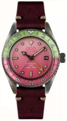 Out Of Order Cosmopolitan Automatik-GMT (40 mm), rosafarbenes Zifferblatt / korallenrotes Leder OOO.001-25.COS