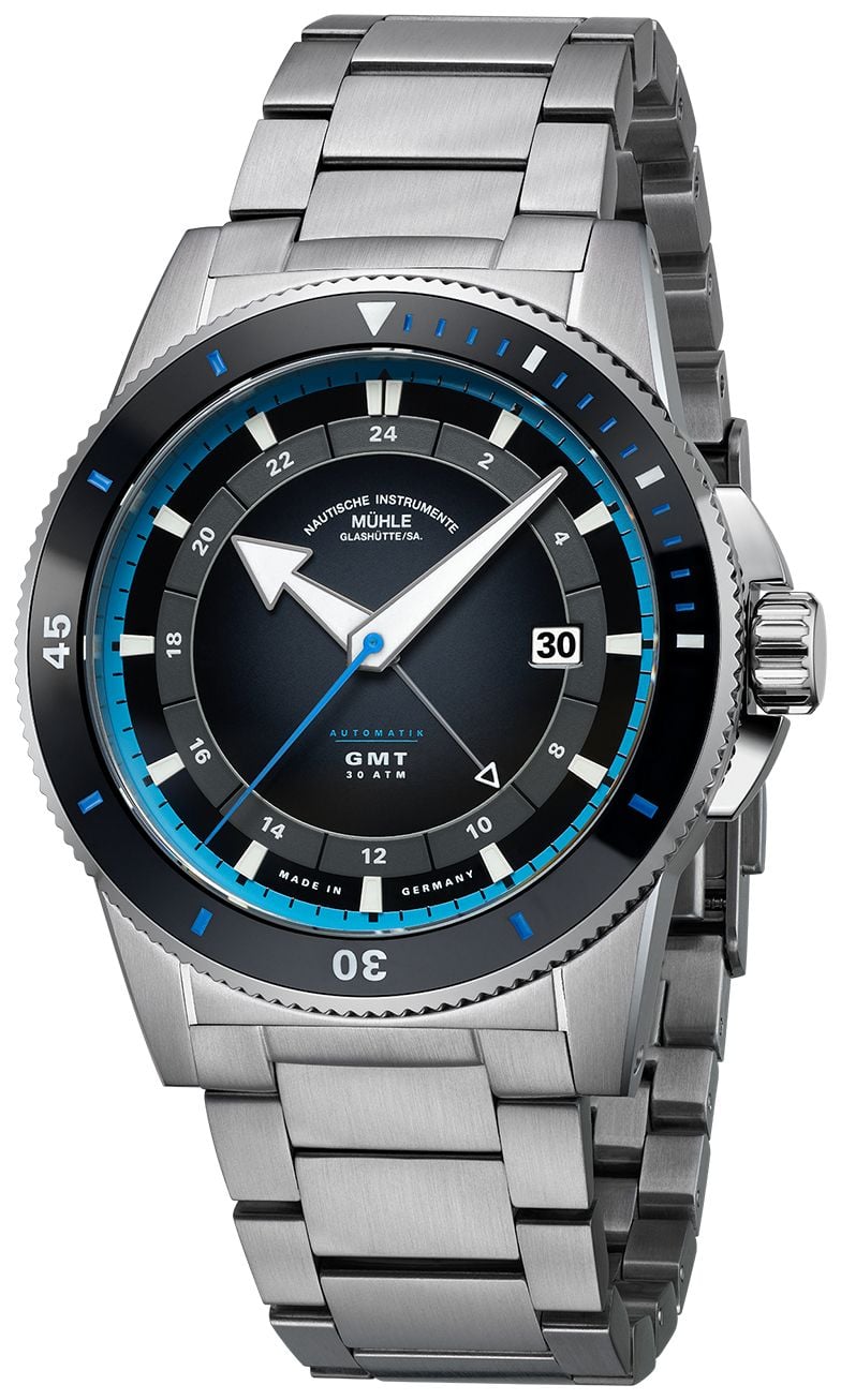 MÃ¼hle GlashÃ¼tte Sportivo travel gmt (42,5 mm) cadran noir montre