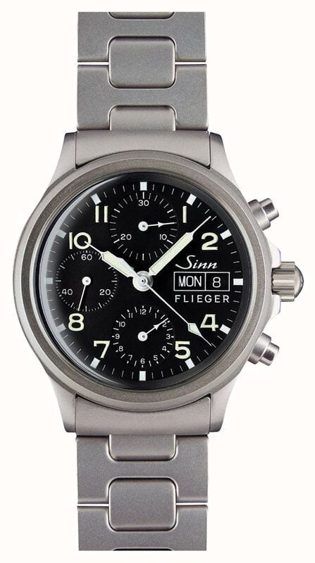 Sinn 356 Pilot Traditional Chronograph (German Date) Bracelet 356.020 TWO  LINK BRACELET - First Class Watches™ USA