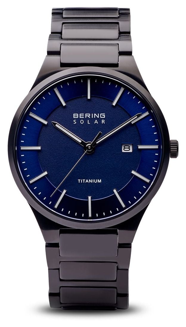 Bering Solaire Ã©purÃ© (39 mm) cadran bleu / bracelet en montre