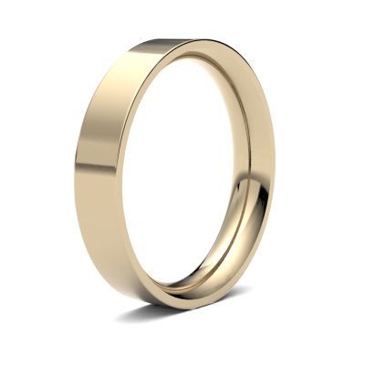 James Moore Wedding Rings | 9ct Yellow Gold | 4mm | Heavy | Flat Court | AG_4LHE-9Y