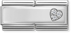 Nomination Classic Heart Sterling Silver & Steel Charm 330731/09 - 备用视图 2