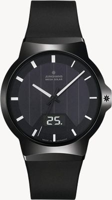 Junghans Force mega solarny czarny gumowy pasek 18/1000.00