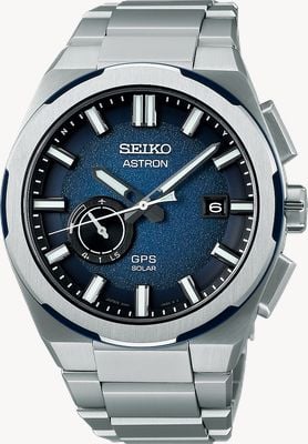 Seiko Astron 3x „Erde“ (42 mm) blaues Zifferblatt / Titanarmband SSJ023J1
