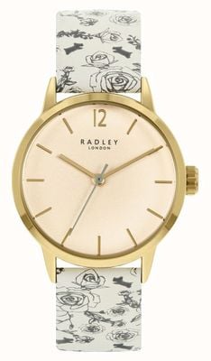 Radley Bracelet en cuir à motif crème pour femme | cadran crème RY21248A