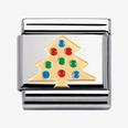 Nomination Classic Christmas Tree 18ct Gold Enamel Charm 030225/03