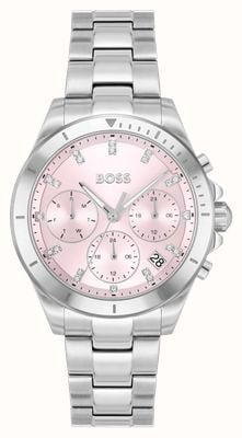 BOSS Alley Sport Lux (36 mm) rosa Zifferblatt / Edelstahlarmband 1502825