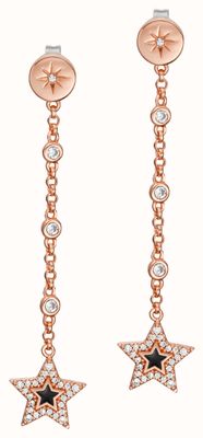 Emporio Armani Women's Rose Gold-Tone Crystal Set Star Dangling Earrings EGS2961221