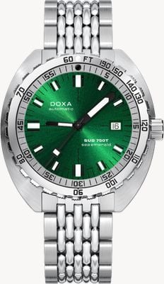DOXA Sub 750t Sea Emerald (45 mm) grünes Sunray-Zifferblatt / Edelstahl-Reiskornarmband 825.10.131.10