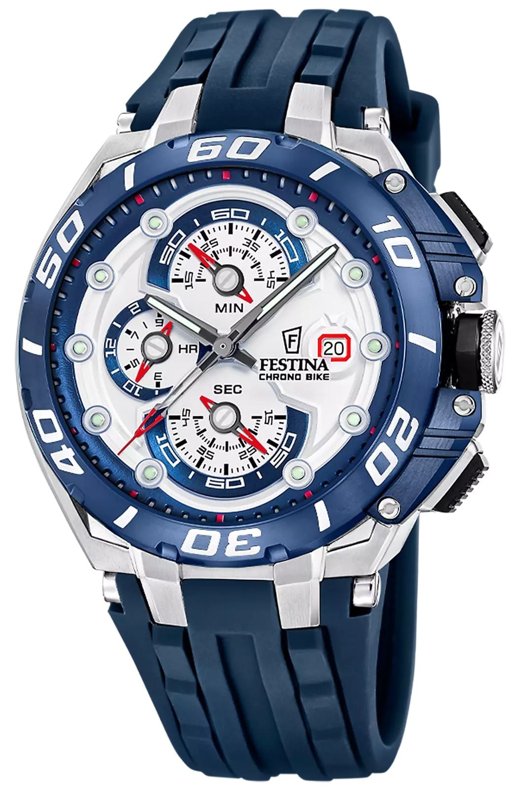 Festina Chrono bike 2026 (46 mm) cadran blanc / bracelet en montre