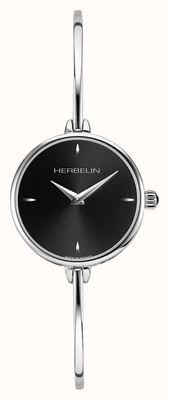 Herbelin Fil 女士黑色表盘不锈钢手链 17206/B14