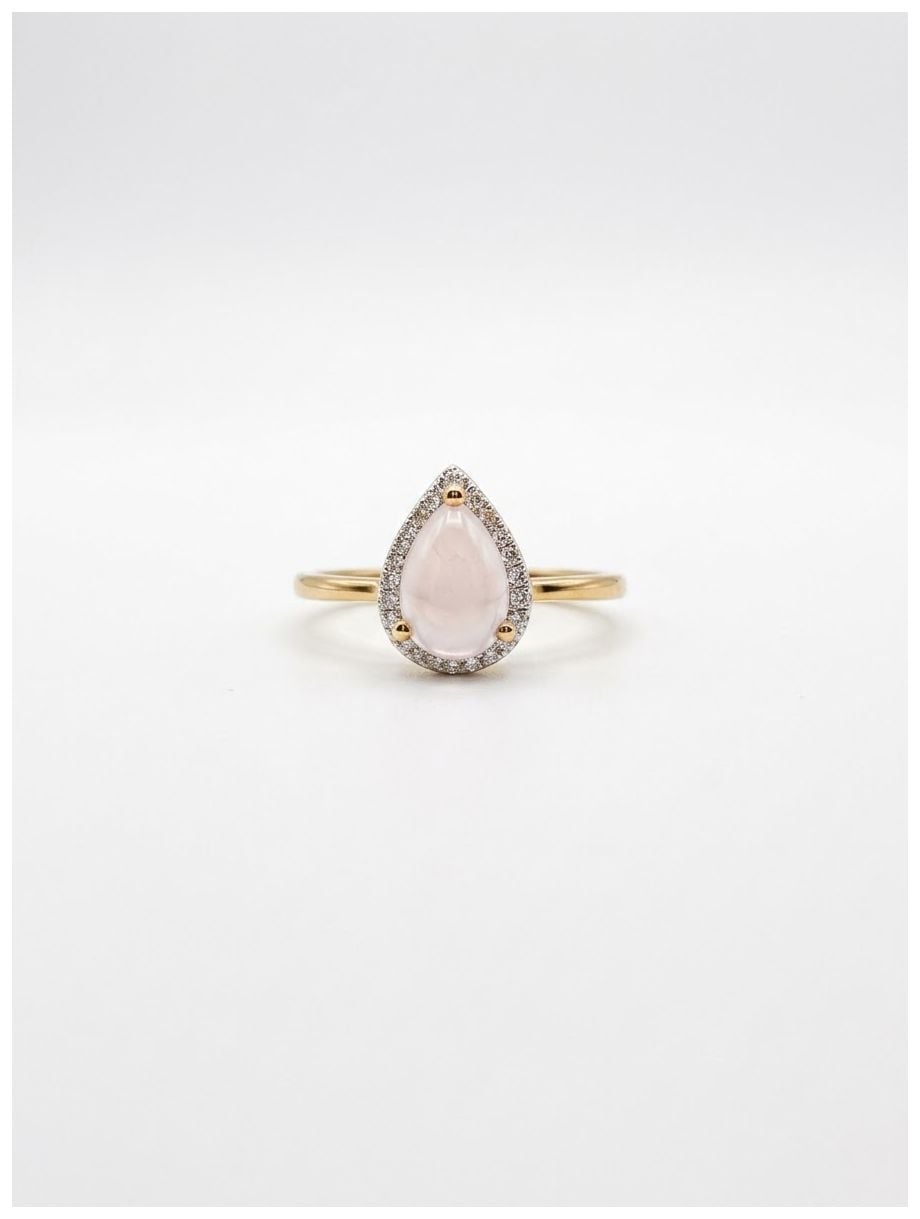 Treasure House Natural Diamond & Rose Quartz Cabochon Pear Jewellery