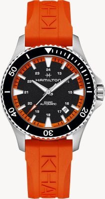 Hamilton Khaki Navy Scuba Automatic (40mm) Black Dial / Tangerine Orange Rubber Strap H82395331