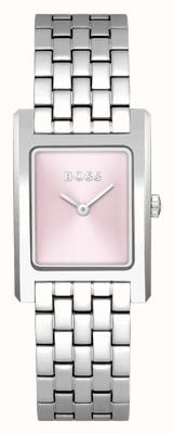 BOSS Mostrador rosa Lucy (24 mm) feminino / pulseira de aço inoxidável 1502743