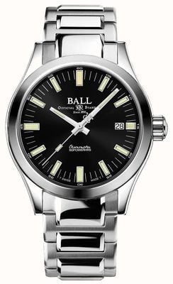 Ball Watch Company Ball engineer m marvelight (40 mm) roestvrijstalen herenarmband met zwarte wijzerplaat NM9032C-S1CJ-BK