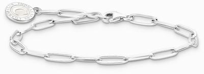 Thomas Sabo Charm Bracelet With Shimmering White Cold Enamel Sterling Silver 15cm X0286-007-21-L15