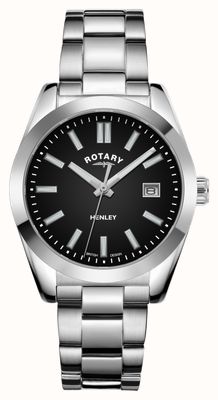 Rotary Dames | henley | zwarte wijzerplaat | roestvrijstalen armband LB05180/04