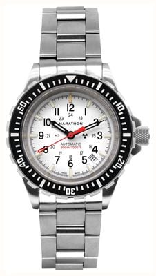 Marathon Arctic edition gsar grande montre de plongée automatique (41 mm) cadran blanc / bracelet en acier inoxydable WW194006SS-0513