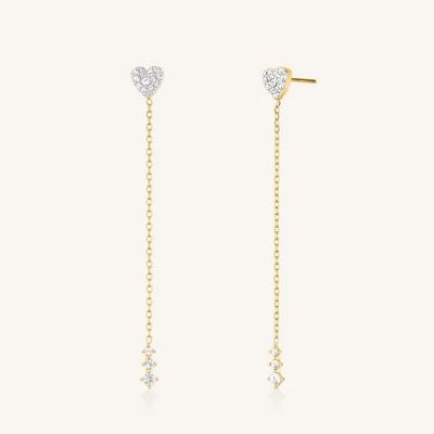 Rosefield Jewellery Heart Long Gold Plated Stainless Steel Earrings JEHLG-J1277