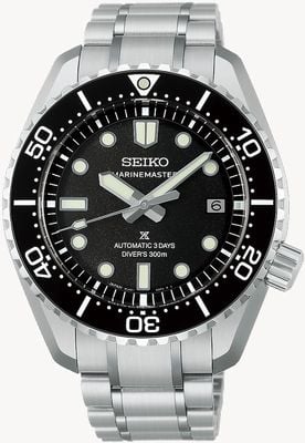 Seiko Prospex 'Marinemaster' 1968 reinterpretación Heritage en reloj negro satinado HBF001J1
