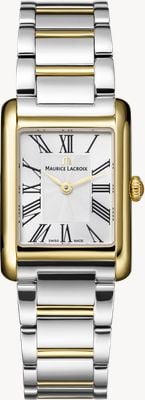 Maurice Lacroix Fiaba Square (24mm) Silver Sunbrushed 'fliniqué' Dial / Two-Tone Stainless Steel Bracelet FA1205-PVY02-110-A