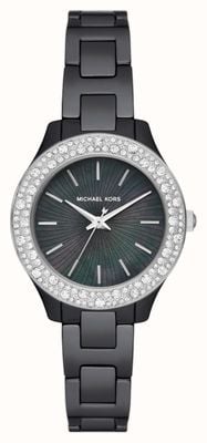 Michael Kors Reloj de mujer Liliane de cerámica negra. MK4650