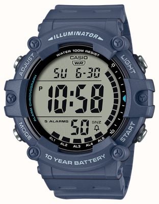 Casio Digitaler Alarm-Chronograph (51,2 mm) mit Digitalanzeige / blaues Harzarmband AE-1500WH-2AVEF