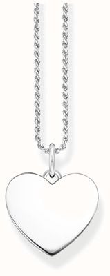 Thomas Sabo Sterling Silver Plain Heart Twist Chain Necklace 50cm KE2132-001-21-L50