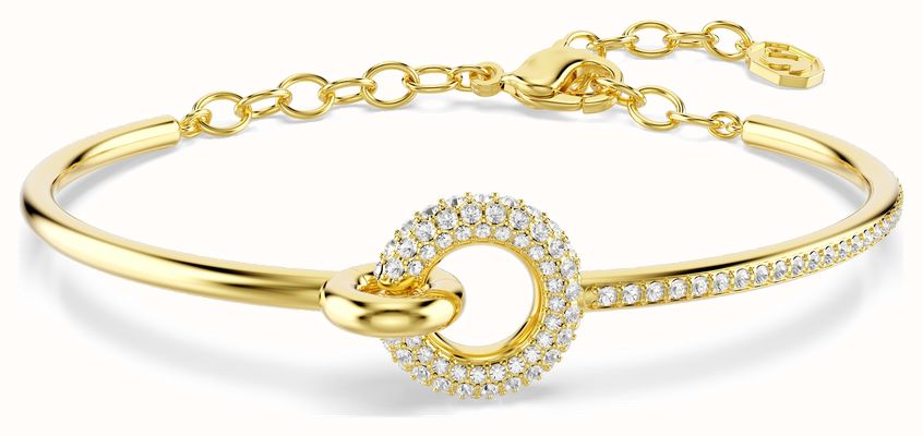 Swarovski Dextera bangle, Round cut, White, Gold-tone plated 5743568